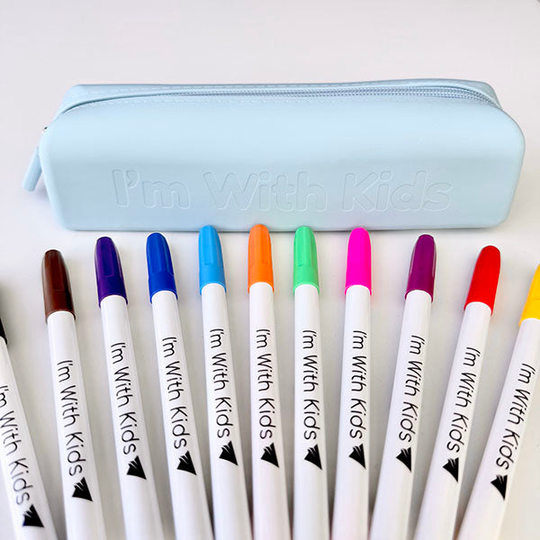 12 Washable Markers + Silicone Case